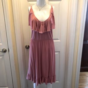 Pink Ruffle Skater Dress